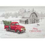 Business Christmas Cards (25 Personalized Greeting Cards) - with Foil and Embossing (Christmas Pickup)