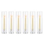 NUPTIO Hurricane Candle Holder Glass: 6 Pieces Candle Holders for Candlestick Candles, Taper Candle Stick Tall Bottomless Cylinder Candleholder Wedding Party Table Centrepiece Dining Room Decor