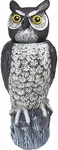 Dalen SOL-R Action Solar Fake Owl Decoy to Scare Birds Away from Gardens, Rooftops, and Patios - Safe and Humane, 18" 360º Rotating Head