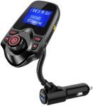 ONN Upgraded 2026 Bluetooth Car FM Transmitter, 1.44” LCD Display, Flexible Gooseneck, Hands-Free Calling, Dual USB Fast Charger, AUX & Micro SD Support for Cars, SUVs & Trucks