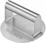 HULISEN Burger Press, Stainless Steel Burger Smasher, 5.5 Inch Round Grill Press, Professional Griddle Accessories Kit for Flat Top Smashing Smashed Burger, Hamburger Patty Meat, Steak, Bacon