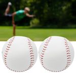 2Pcs Soft Baseball Ball, Standard Size Professional Baseballs, PVC Hand-Stitched Exercise Baseball, Soft Ball for Game Batting Fielding Pitching Practice, 3.8In / 9.7cm