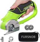 Fursnob Upgraded 4V Cordless Electric Scissors, Cardboard Cutter with 3 Blades,Case, USB Charging, Max Cutting 1/4" Rotary Box Cutter for Cardboard, Carpet & Plastic, Lightweight & Arthritis Friendly