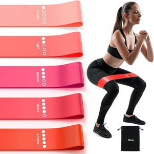 Resistance Bands, Exercise Workout Bands for Women and Men, 5 Set of Stretch Bands for Booty Legs (Pinks)