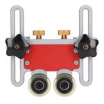 Dual Bearing Roller Universal Adjustable Multi Purpose Aluminum Alloy Movable 5mm Stroke Adjustable Pressure Table Saw Feeding Guide Roller for Woodworking