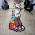 Lumirug Hypebeast Carpet Sneaker Rug Street Fashion Urban Style Men’s Bedroom Nonslip Washable Mat Sneakerhead Decor for Living Room Hype Fan Gift (Fabric Quality, 90 x 150 cm)