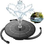 AISITIN 3.5W DIY Solar Fountain Pump for Water Feature Outdoor Solar Bird Bath Fountain with Multiple Nozzles for Garden, Ponds, Fish Tank and Aquarium