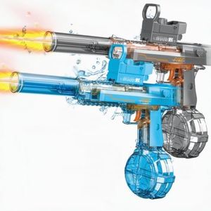 StimuVariety Electric Water Gun for Adults Kids, 2 Pack Automatic Squirt Watergun with Manual Function Led Lights, Summer Outdoor Water Pistol Pool Beach Party Toys for Boys Girls, Black and Blue