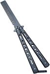 (Black) - Generic New 1Pc Black Metal Practise Butterfly Comb Style Knife Trainer Tool