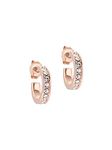 Ted Baker Seenita Mini Crystal Huggie Hoop Earrings For Women (Rose Gold/Crystal)