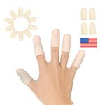 Gel Finger Cots, Finger Protector Support(14 PCS) New Material Finger Sleeves Great for Trigger Finger, Hand Eczema, Finger Cracking, Finger Arthritis and More. (Nude, Middle Size)