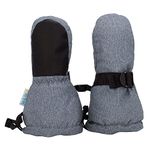 JAN & JUL Waterproof Baby Mittens for Winter and Snow (Heather Grey, XS: 0-2Y)