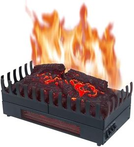 CHEMIN'ARTE Camino elettrico con Effetto Fiamma - Legno Sintetico - 45 x 23 x 24 cm - Fuoco Elettrico - Riscalmento 2000W