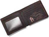 Personalized Engraved Wallet for Dad Daddy from Daughter Kids - Birthday Fathers Day Thanksgiving Christmas - I Love You - Love Message Bifold Leather Wallets for Men