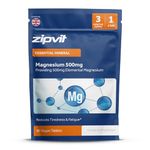 Zipvit Magnesium 500mg, 90 Vegan Tablets, High Strength Magnesium Supplement, Supports Bones and Teeth, Muscle Energy, Reduces Tiredness and Fatigue, 3 Month Supply