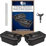 x2 Lockable Rodent Bait Stations - Effective Rat Traps/Rat Bait Boxes for Outdoors - Secure Pest Control Products for Outdoor Rat Deterrent - Secure & Lockable Bait Stations for Reliable Results