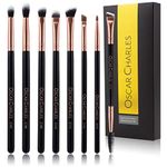 Oscar Charles 8-Piece Professional Eye Makeup Brush Set with Soft Blending Brushes, Eyeshadow Brushes, and Eyebrow Brushes - Rose Gold