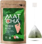 Organic Japanese Matcha Green Tea Bags - Ceremonial Grade Matcha Powder and 1st Harvest Spring Sencha Blend for Unforgettable Taste - 60 Tea Pyramids by Aprika Life