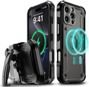 VENA vArmor for iPhone 16 Pro Max Rugged Case with Belt Clip Holster [Military Grade Drop Protection] [Works with MagSafe] Heavy Duty Tough Protective Cover with Kickstand - Black/Graphite Gray