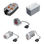 AIWEIYER Technic Power Functions Motor Set,5Pcs Remote Control Kit Motor Power Modification Accessories Building Set Compatible with Technic