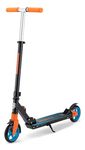 Mongoose Elevate Duo Youth/Adult Folding Kick Scooter, Solid Wheels, Ages 8 Years and Up, Kickstand, Max Rider Weight 220 Pounds, Black/Orange