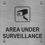 Akashat Enterprises Stainless Steel Signages Area Under CCTV Surveillance Sign Board (10x12 inch)