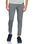 Van Heusen Performance Men Regular Fit Joggers - Polyester Spandex - Swift Dry, 4 Way Stretch, Zipper Pocket_51043_Charcoal Melange_M