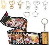 Personalized Custom Photo Picture Camera Film Roll Keychains with Photo Reel Album, Personalized Gifts with MultiPhoto