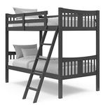 Storkcraft Caribou Solid Hardwood Twin Bunk Bed, Gray