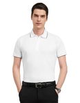 Symbol Premium Men's Cotton Stretch Solid Polo T-Shirt (Regular Fit | Pique Knit) (SYP-S24-PL-02_White_3XL)