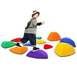 Balance Stepping Stones for Kids 11pcs Anti-skidding Stepping Stones Set Balance Boards Indoor & Outdoor Kids Fitness Equipment Promotes Balance Coordination and Strength