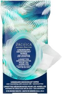 Pacifica Beauty, Coconut Milk & Essential Oils Underarm Deodorant Wipes, 30 Count, Remove Odor On-The-Go, Aluminum Free, Travel Friendly, Fresh Coconut Scent, Vegan and Cruelty Free