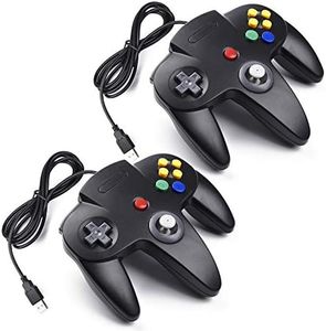 miadore 2x USB N64 Control Gamepad Joystic Mando de juegos para PC Mac Windows (Noir x2)