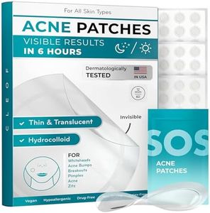 CLEOF Pimple Patches for Face & Body - Overnight Use, Invisible Acne Patch for Zits, Spots, Pimples, Whiteheads, Vegan, Cruelty-Free, Hypoallergenic Hydrocolloid Stickers (60 Count, 12mm)