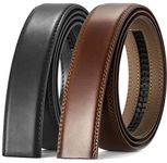 CHAOREN Ratchet Belt no Buckle 2 Pack Belts for Men 1 3/8", Ratchet Belt without Buckle, Replacement Leather Belts for Men