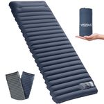 YISSVIC Sleeping Pad for Camping Mattress with Pillow Ultralight Compact Air Mattress Camping Mat Foot Press for Backpacking, Traveling, Hiking Grey and Blue