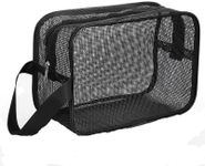 Mesh Shower Caddy Toiletry Bag Mesh Shower Bag, 1PC Black Mesh Shower Bag, Dorm Room Mesh Shower Bag,Mesh Shower Caddy Portable Toiletry Bag Zippered Mesh Shower Bag with Handlde for Bathroom, Black