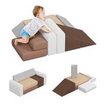 BanaSuper 7-Piece Kids Climbing Foam Blocks, Modular Play Couch Climber Set for Toddlers, Soft Play Foam Blocks, Convertible Sofa-Style Indoor Climbing Toys for Baby Creative Boys & Girls