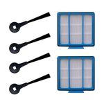 Replacement Parts kit Compatible with Shark AV911S EZ IQ R101AE (RV1001AE),IQ R101 (RV1001) AV970 AV993 AV992 Robot Vacuum Cleaner, Accessories Pack of 4 Side Brushes, 2 Hepa Filters