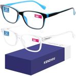 K KENZHOU Blue Light Blocking Computer Glasses Decrease Eye Eyestrain Unisex(Women/Men) Glasses with Spring Hinges Nerd Reading Gaming Glasses （C3,C7）