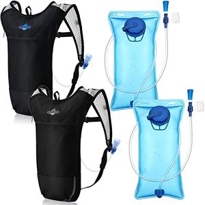 2 Pack Hydration Backpack Pack with 2l Water Bladder, Hydration Water Backpack with Hydration Bladder Hiking Running Cycling Biking Water Backpack for Men and Women (Blue, White)