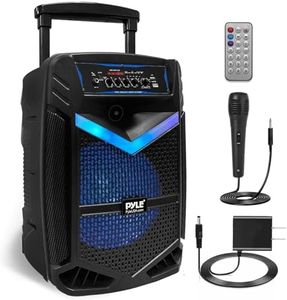 Pyle PA Bluetooth Lautsprecher - Karaoke Maschine mit Karaoke Mikrofon, Musikbox Bluetooth Box, Partybox, 1200W Rechargeable, 15” Subwoofer,1” Tweeter, Aufnahmefunktion, Partybeleuchtung, USB/SD-Radio