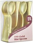 R-kay 100 Pack Gold Small Spoons - 