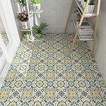 Waterproof Self Adhesive Floor Tile Vinyl Flooring Peel and Stick Floor Tiles for Bathroom Kitchen Living Room Inner Porch Colorful Moroccan 30x30cm 10 Pcs