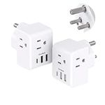 2 Pack India Power Adapter, One Bea