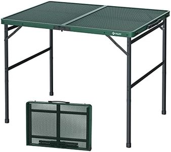 VILLEY Grill Table, 3ft Folding Camping Table with Aluminum Adjustable Legs, Portable Lightweight Camp Table for Beach Picnics and Outdoor Cooking