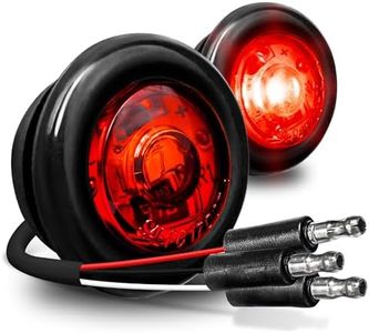 TRUE MODS 2pc 3/4" Inch Round Red Trailer 12V LED Marker Light [3 Wire/Turn Brake Tail TBT Lights] [DOT FMVSS 108] [SAE P2PC] [Semi-Spherical Output] [IP67 Waterproof] Small Markers for Trailer Truck
