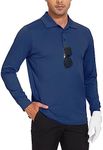 JWM Men's Long Sleeve Golf Polo Shirts - Athletic Casual Travel Performance Collar Shirts Lightweight Quick Dry UPF50