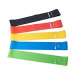 JSCARLIFE Loop Bands/Exercise Bands/Fiteness Bands,Set of 5,5X Power Body Workout Band for Legs and Butt, Yoga, Crossfit, Strength Training, Pilates