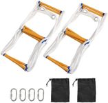 Rope Ladder, 16 FT Fire Escape Ladder 2 Story with Carabiners Flame Resistant Emergency Ladder for Second Floor Portable Fire Safety Ladder Weight Capacity up to 2500 Pounds- 2 Pack